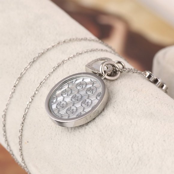 Michael Kors Round Shell Pendant Necklace - Picture 5 of 5